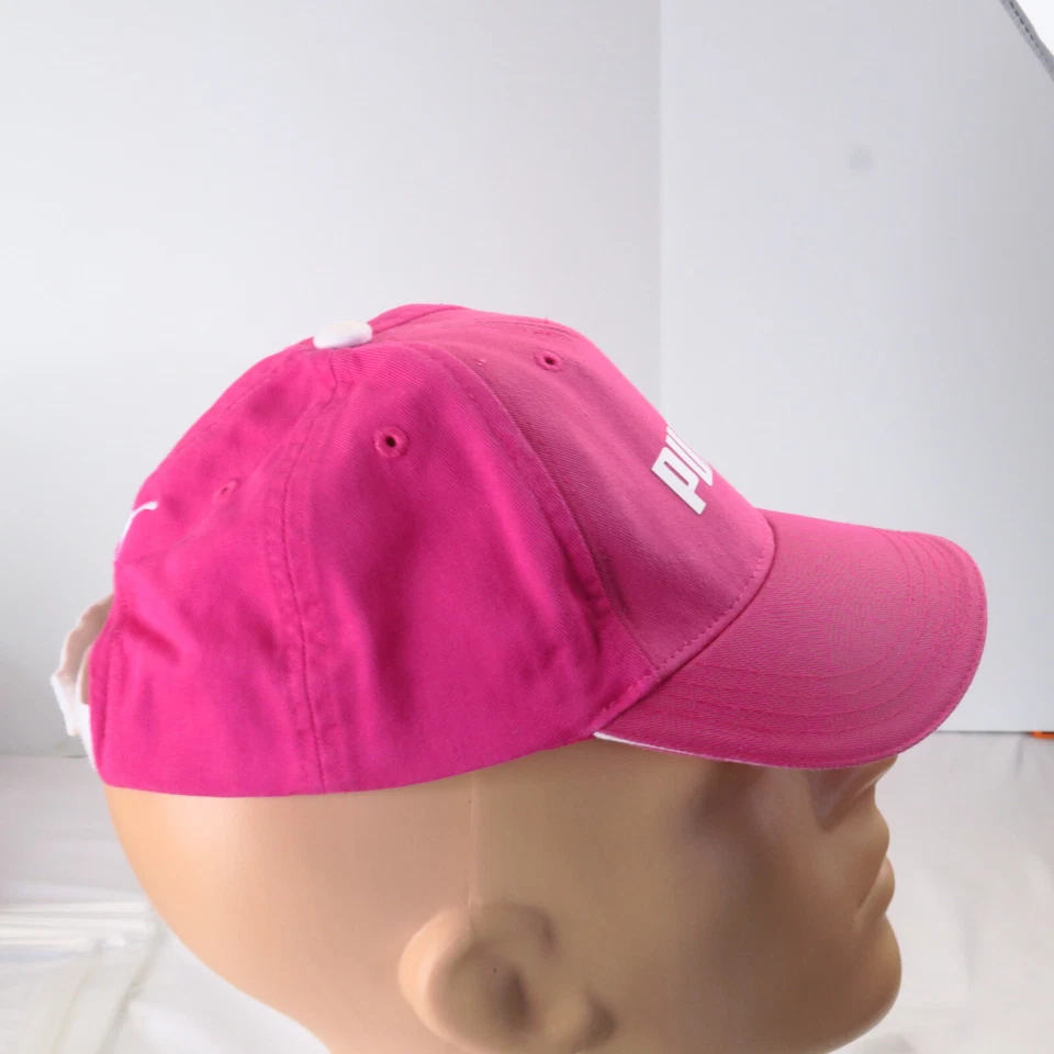 Puma Youth Girls Bright Pink Baseball Strapback Hat Cap Sports White Logo - Image 3 of 4