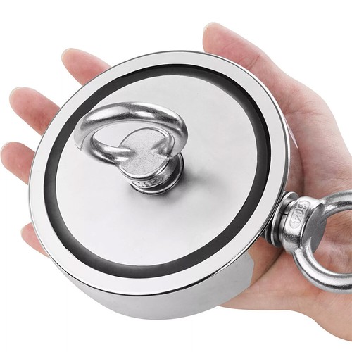 Up to 2000 Lbs Fishing Magnet Kit Pull Force Strong Neodymium + Carabiner + Rope - Picture 7 of 13