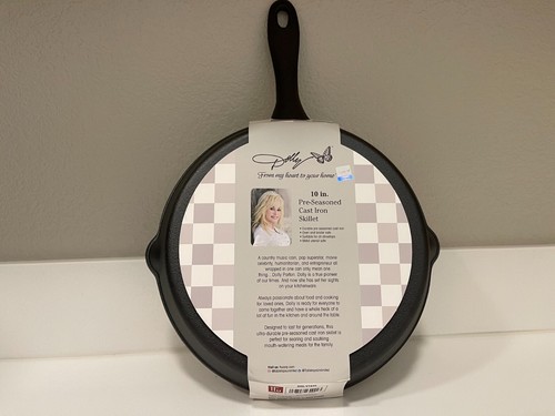 Brand New Dolly Parton 10" Pre-Seasoned Round Cast Iron Skillet - Picture 4 of 5
