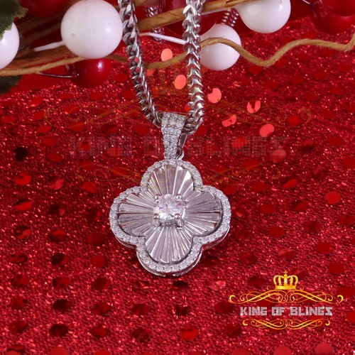Colgante solitario de plata Moissanita para mujer 3,00 quilates VVS D trébol blanco - Imagen 7 de 12