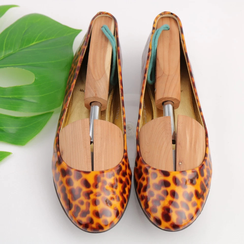 Zapato sin cordones J Crew para mujer de ballet talla 6,5 marrón tostado caparazón de tortuga charol Foto 2 de 4