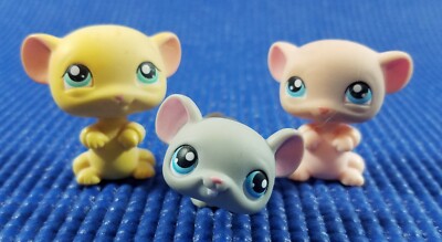 Littlest Pet Shop LPS Mouse Mice #80, #102, #448 ~ Lot of 3