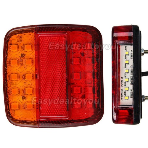 2X Trailer tail lights 26 LED Stop Tail Lights Kit Submersible Boat Truck Lamp - Picture 7 of 9