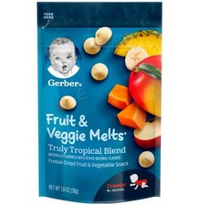 Gerber Fruit  Veggie Melts Truly Tropical Blend Baby Snack   1 Oz   Pack of 3