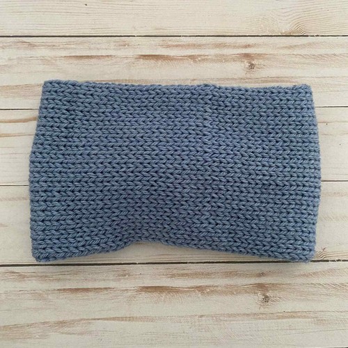 Fascia scaldorecchie 3 maglia donna adulto blu grigio doppio strato fascia capelli avvolgente - Foto 5 di 7