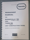 TRIUMPH BONNEVILLE 750 T140V/E TIGER 750 TR7V SERVICE WORKSHOP MANUAL