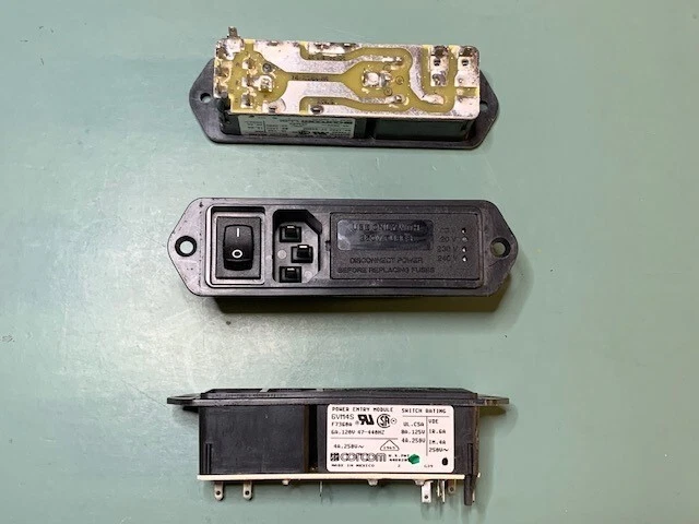 LOTE DE (3) módulos de entrada de alimentación de CA CORCOM/TE 6VM4S 6A IEC DPST ENCENDIDO-APAGADO Foto 2 de 2