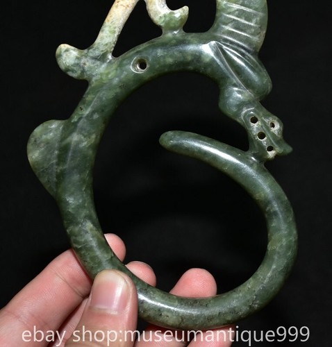 Achats Pendentif amulette crochet dragon sculpture jade Hetian culture chinoise Hongshan 5,2