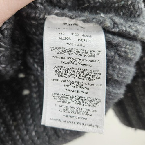 COLUMBIA Cable Knit Sweater Mens XS Oversized Fisherman Gray Wool Blend Mock - Picture 5 of 14
