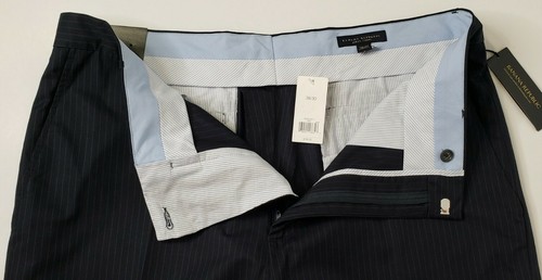Banana Republic Gessato Dritto Vestibilità Abito Pantaloni Chino Uomo 38x30 Nuovo con etichette - Foto 7 di 12