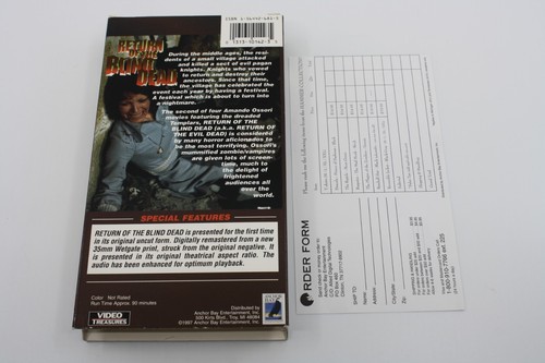 Return of the Blind Dead Collector's Edition VHS 1997 Gatefold w/All Inserts - Picture 3 of 18