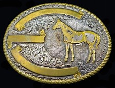 Crumrine Paint Horse Western Cowboy Cowgirl Vintage Belt Buckle