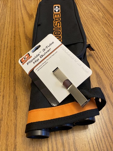 Easton Flipside 3-Tube Hip Quiver Left/Right Black Orange  - Picture 3 of 3