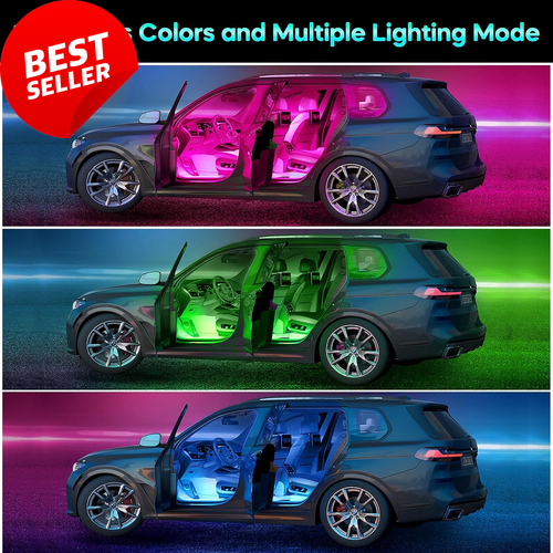 Car LED Strip Lights APP Control Music Sync Color Change USB for Jeep Truck 12V - Picture 3 of 12