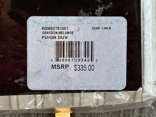 Ralph Lauren Graydon Melange Bold Stripe FULL QUEEN Duvet Cover Dune Linen - Picture 5 of 5