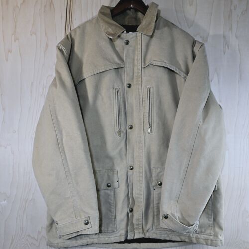 Vintage CARHARTT Barn Coat Blanket Lined Large Tall Work Chore Jacket C10 Wet