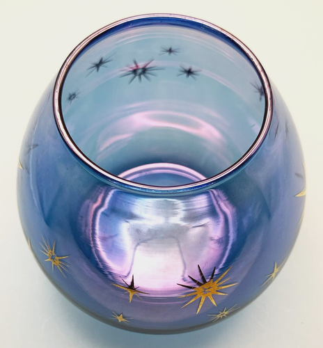 Bartlett Collins Atomic Star MCM Vintage Purple Blue Glass Vase, Candleholder - Picture 12 of 18