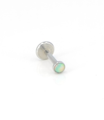 Flat Back Earrings Aqua Opal 16G 18G 20G Ear Nose Stud Gold Tone Rings Push Pin - Picture 8 of 15