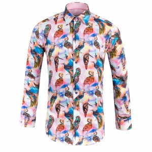 Claudio Lugli Koi Fish Patterned Print Mens Shirt