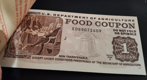 FOOD STAMP COUPON USDA 1998 B $65.00 BOOK E08907140V M/C J SCRIP COUPONS TOKEN - Picture 3 of 9