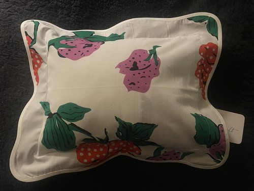 D. Porthault France Elbow Sham Rose A Pois Red Fuschia White Cotton NWT NEW - Picture 1 of 5