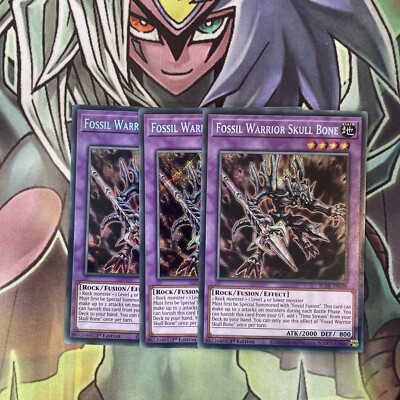 BLAR-DE008 x3 Fossil Krieger Schädel Knochen Secret Rare Top Zustand Yugioh