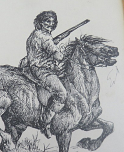 Handsome Hunter On Horse Back Etching Fully Professionally Framed - Imagen 4 de 6