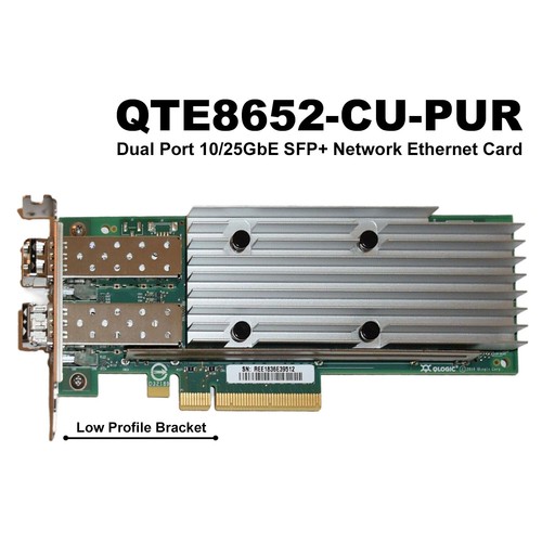 QLogic QTE8652-CU-PUR Dual Port 10/25GbE Low Profile SFP+ Network Ethernet Card - Picture 2 of 7