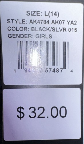 Girls Adidas White/Iridescent T-Shirt & Black/Iridescent Pants Sz/ Large (14) - Picture 8 of 9