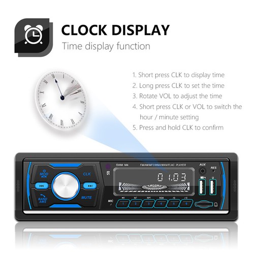 1 Din Car Radio Stereo hands-free In-Dash Head Unit Bluetooth MP3 Player - Picture 11 of 16