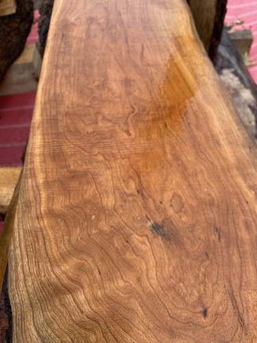LIVE EDGE CUT HARDWOOD SLAB ROUND SLICE OAK BLACK CHERRY WALNUT SLAB RIVER TABLE - Picture 14 of 23