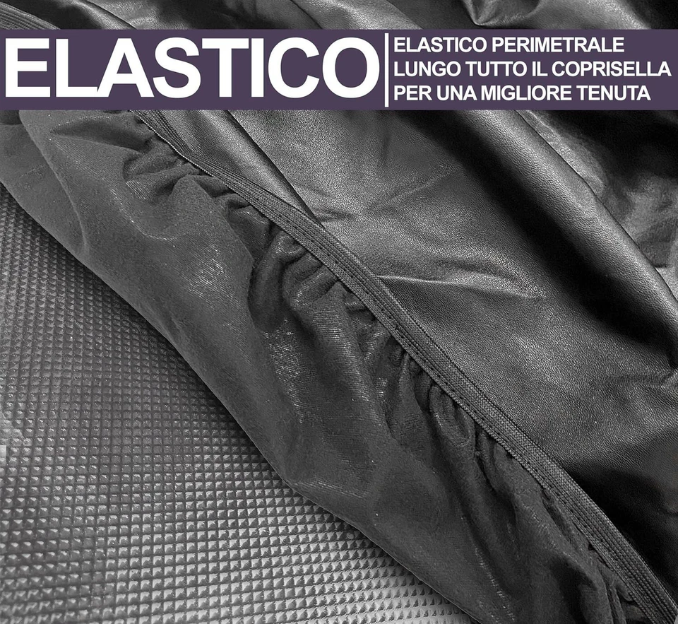 COPRISELLA UNIVERSALE IMPERMEABILE IN ECOPELLE PER MOTO SCOOTER VARIE TAGLIE - Imagen 4 de 4