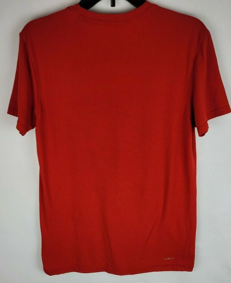 Adidas Go To Performance Tee Mens Small Red Short Sleeve T Shirt Tee
