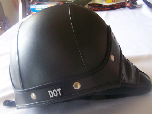 Harley-Davidson Half Helmet Size Large Leather -V- Bar & Shield Rivets - Bild 5 von 11