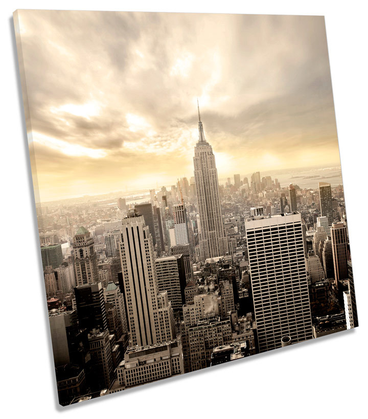 New York Stadt Skyline Cream SQUARE CANVAS Wand Kunst Drucken Bild New York Stadt Skyline Cream SQUARE CANVAS Wand Kunst Drucken Bild