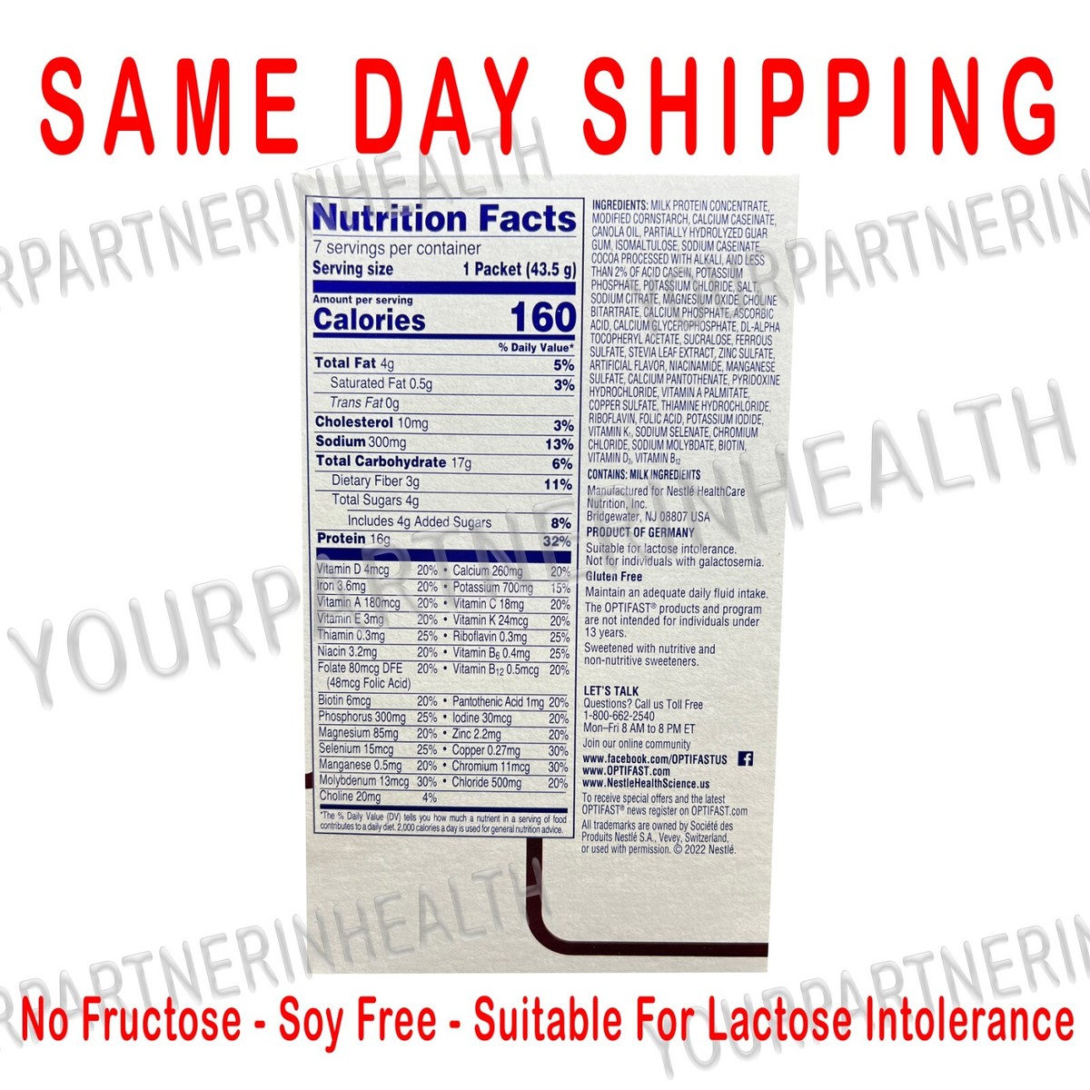 OPTIFAST 800 POWDER SHAKES | CHOCOLATE | 70 SERVINGS | MIX | NEW FORMULA View 2