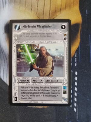 Star Wars CCG Qui-Gon Jinn With Lightsaber Theed Palace
