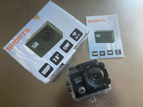 Outdoors Waterproof Action Camera - HD Wifi 12MP 1080P 30FPS 140 Deg Wide Lens  - Picture 1 of 4
