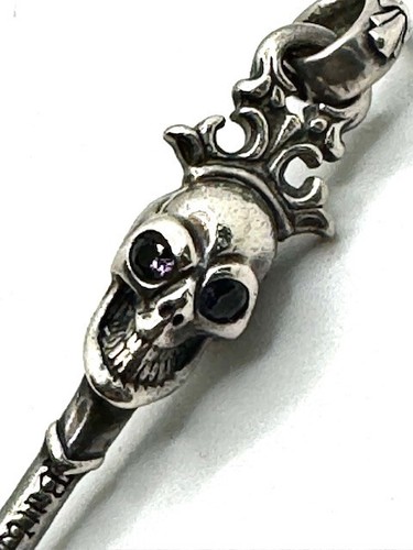 BILL WALL CUERO BWL Buena Suerte Calavera Llave Púrpura Piedra Colgante Personalizado Top - Imagen 3 de 14