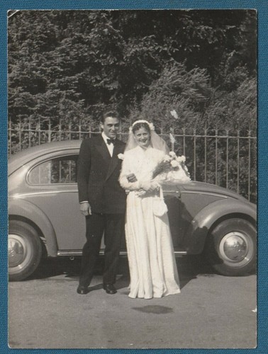 Vintage photograph photo wedding Croatia 1956. classic vw beetle volkswagen car - Picture 1 of 2