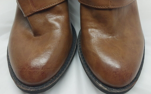 SO Cognac Asparagus Ankle Western Boots Side Zip Size 7.5 M - Picture 6 of 13