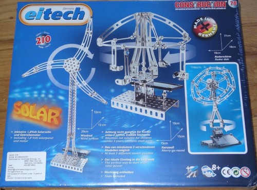 Eitech Deluxe Solar Metal Construction Building Set Toy 210 Parts C78 - Picture 5 of 5