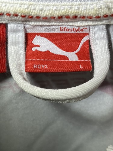 Scuderia Ferrari Racing Track Jacket Boys Large L White Red Puma Italy Supercar - Picture 13 of 14