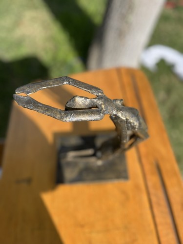 Vintage Metall Bronze Finish Statue Gymnastik Pose. - Bild 2 von 6