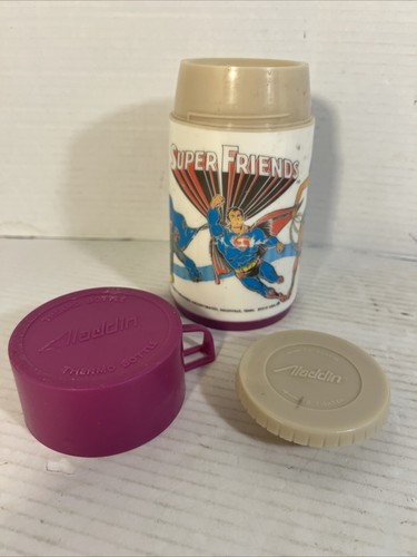 Vintage 1976 Super Friends DC Comics Brotdose & Thermoskanne Batman Superman Metall - Bild 10 von 18