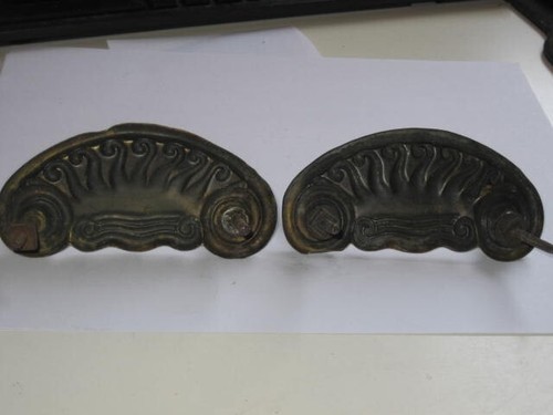 2 Antique Dresser Hardware Ornate Drawer Pulls With Hardware - Picture 4 of 4