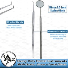 Dental Scalers Anterior Sickle Morse Miniature Blades Instrument + Dental Mirror