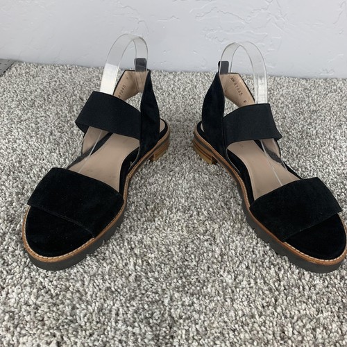 Stuart Weitzman Damen-Sandalen Größe 8,5 schwarzes Wildleder topische Riemchen-Slingback - Bild 1 von 8