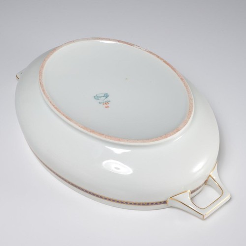 Thomas Bavaria Anillo Oro Azul Porcelana Tapa Mango Plato para Servir Iris Manzana B - Imagen 4 de 5