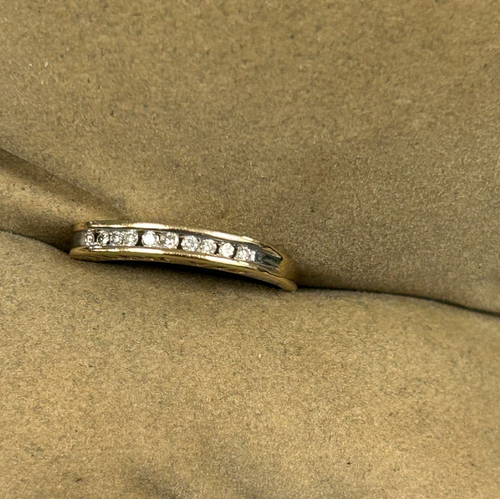 HERMOSO ANILLO BANDA ORO AMARILLO 14K 0,10 CT TW DIAMANTE REDONDO TE AMO TALLA 6,5 - Imagen 13 de 14